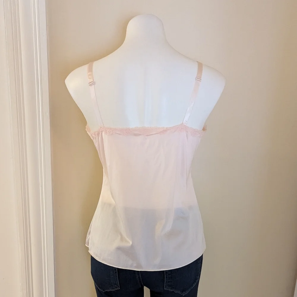 Vintage Lorrane pale pink camisole with lace trim size M - Picture 3 of 9